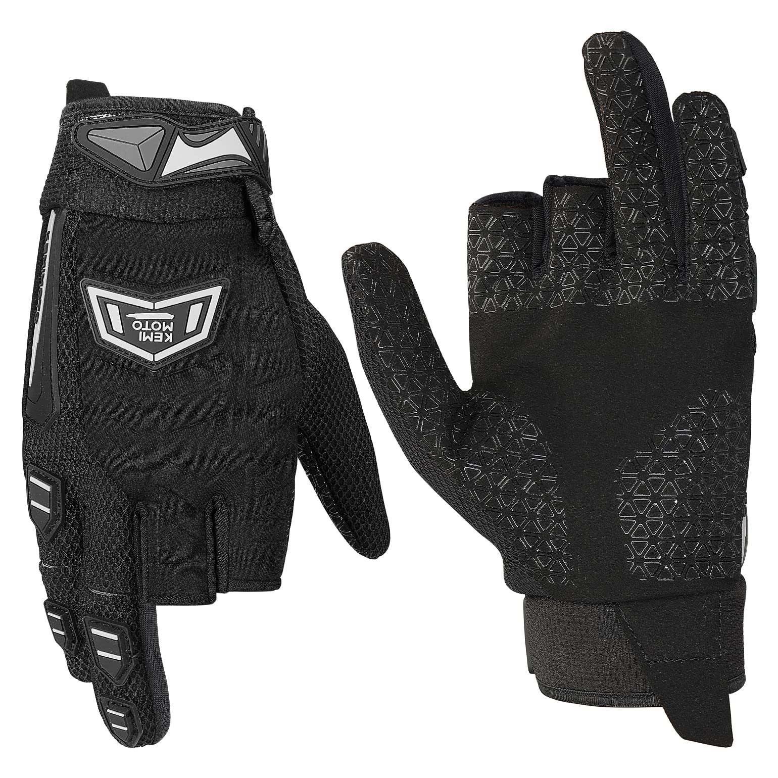 Motorcycle 2 Fingerless Design Paintball & Airsoft Gloves - Kemimoto