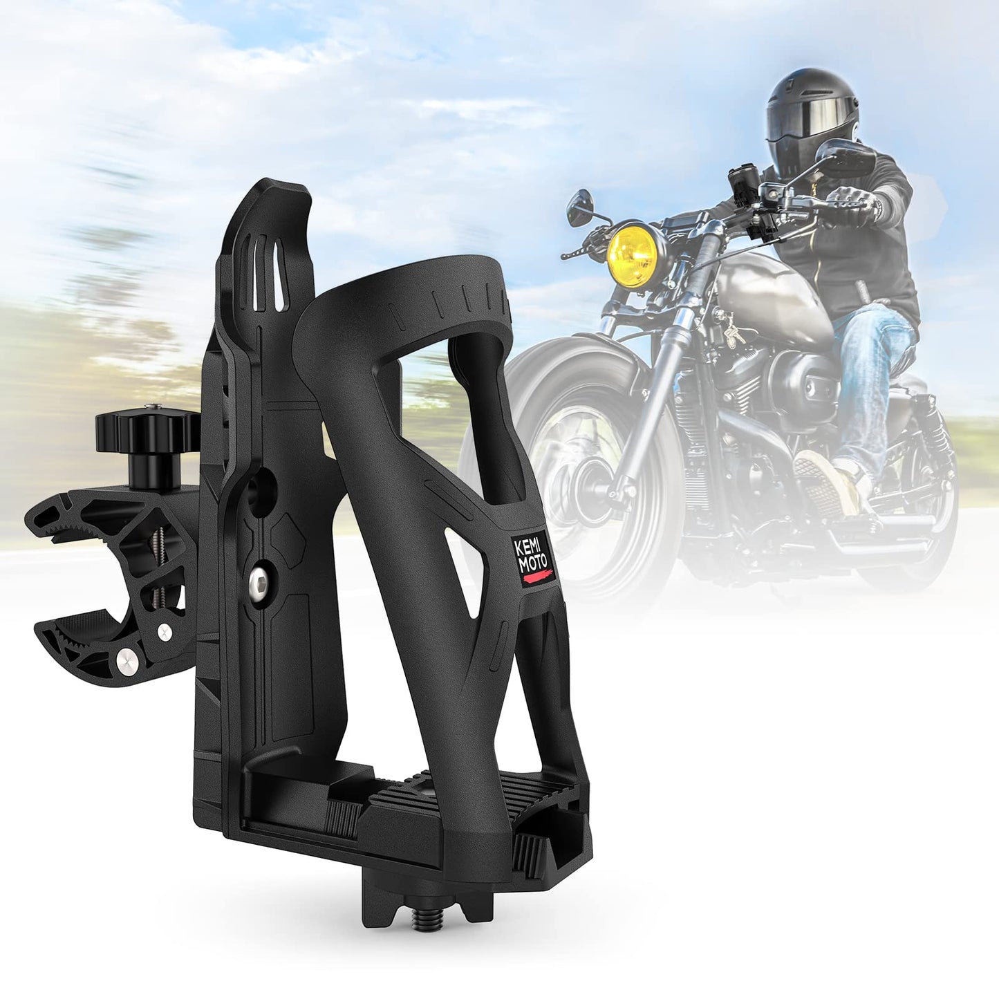 Upgraded Drink Holder Bike Water Bottle Holder Speaker Mount with 0.6â€?1.75â€?Metal Clamp - Kemimoto