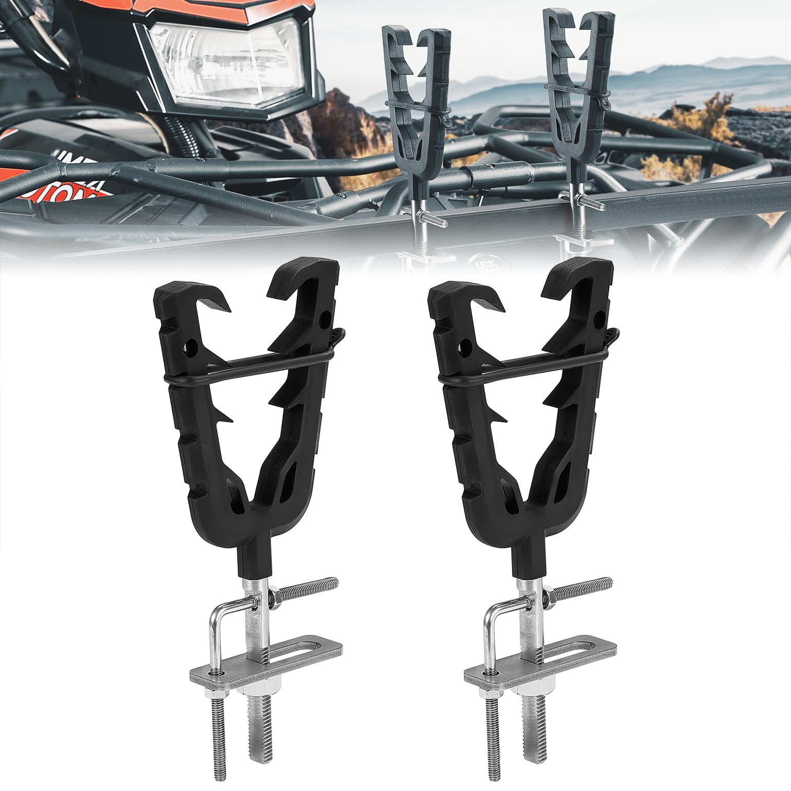 ATV Gun Mount with Rubber Straps for 0.79"-1.97" Square Tube