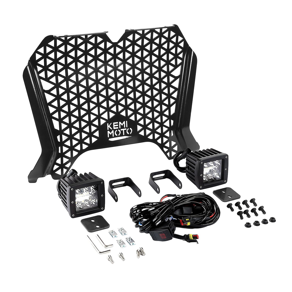 UTV Metal Front Grill Light for Polaris RZR XP 1000/Turbo - Kemimoto