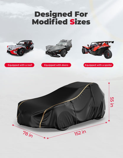 Full Cover with Reflective Strips for Polaris Slingshot 2015-2023 - Kemimoto