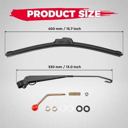 UTV Hand Operated Manual Windshield Wiper Kit - Kemimoto