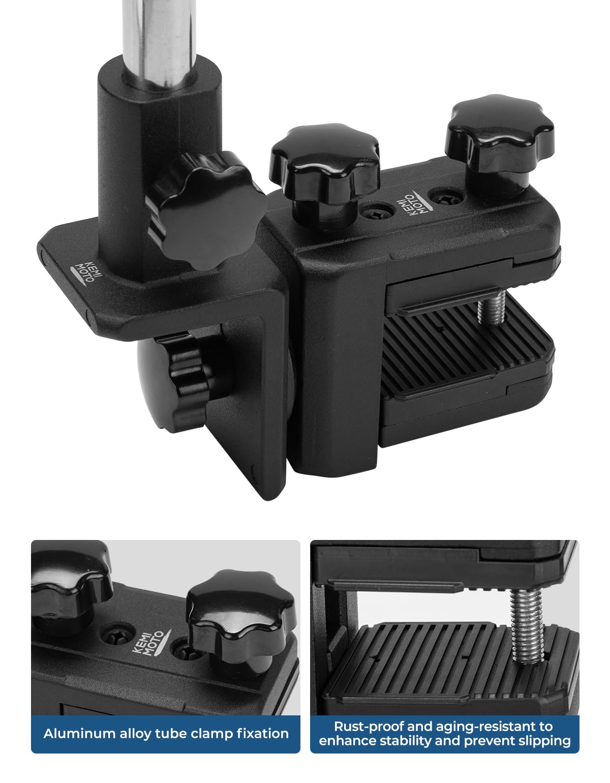 360Â° Adjustable Boat Rear Mirror with Telescoping Pole 4.5"x8" - Kemimoto