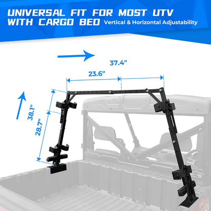 UTV Sporting Clays Shotgun Holders, Universal 4 Gun Bed Rack - Kemimoto