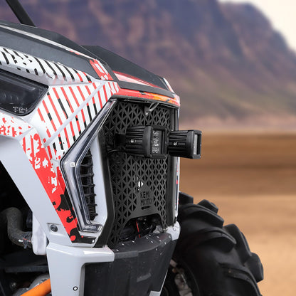 UTV Metal Front Grill Light for Polaris RZR XP 1000/Turbo - Kemimoto
