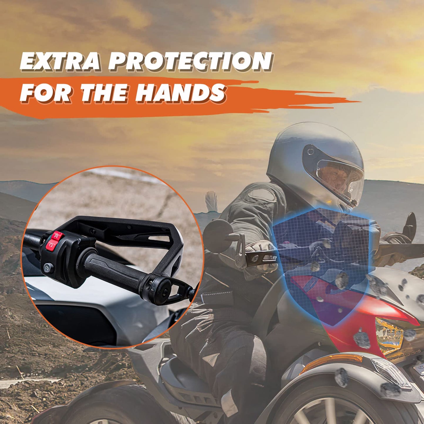 Aluminum Handguards for Can-Am Ryker - Kemimoto