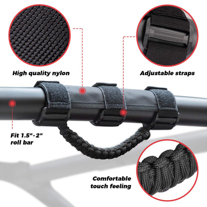 UTV Universal Heavy Duty Grips, Grab Handle Fit 1.5-2â€?Roll Bar - Kemimoto