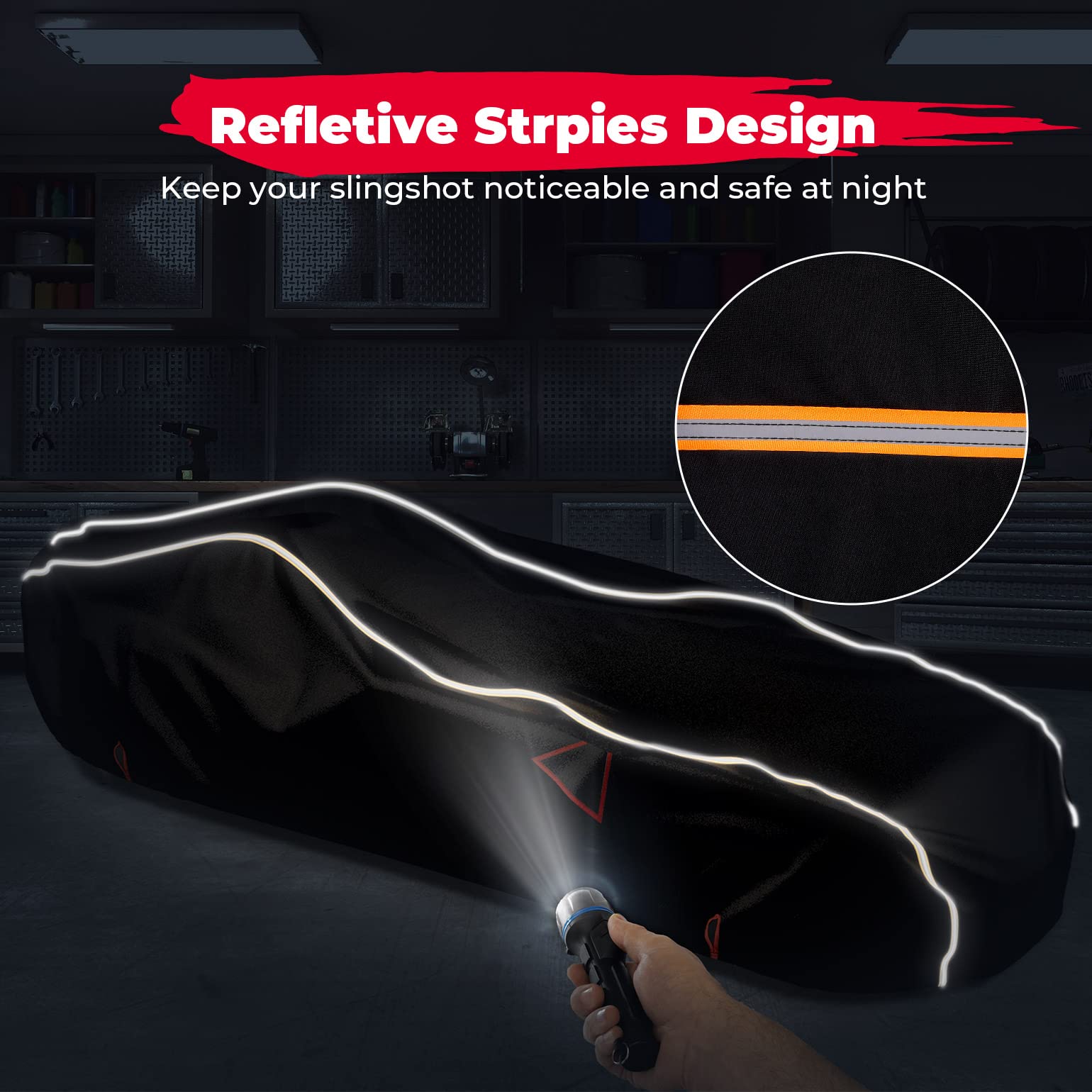 Full Cover with Reflective Strips Fit Polaris Slingshot S/R/SL/SLR/GT - Kemimoto