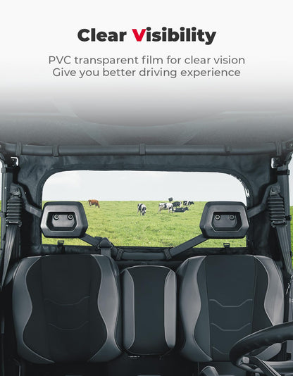 Soft Rear Windshield for Can-Am Defender HD - Kemimoto