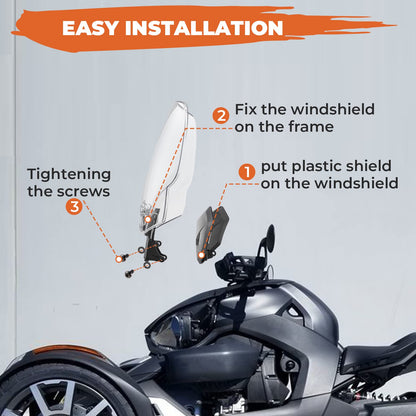 Sport Windshield For Can Am Ryker Rally 2018-2021 - Kemimoto