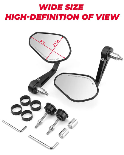 Motorcycle 360 Degrees Ball-Type Adjustment Handlebar Mirrors - Kemimoto
