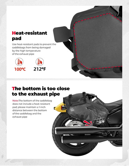 38L Universal Motorcycle Saddlebags for Sportster, Softail, Dyna - Kemimoto