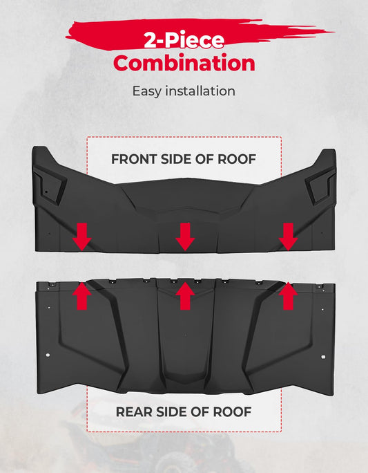 2-in-1 Combination Plastic Hard Roof for Can-Am Maverick X3 - Kemimoto