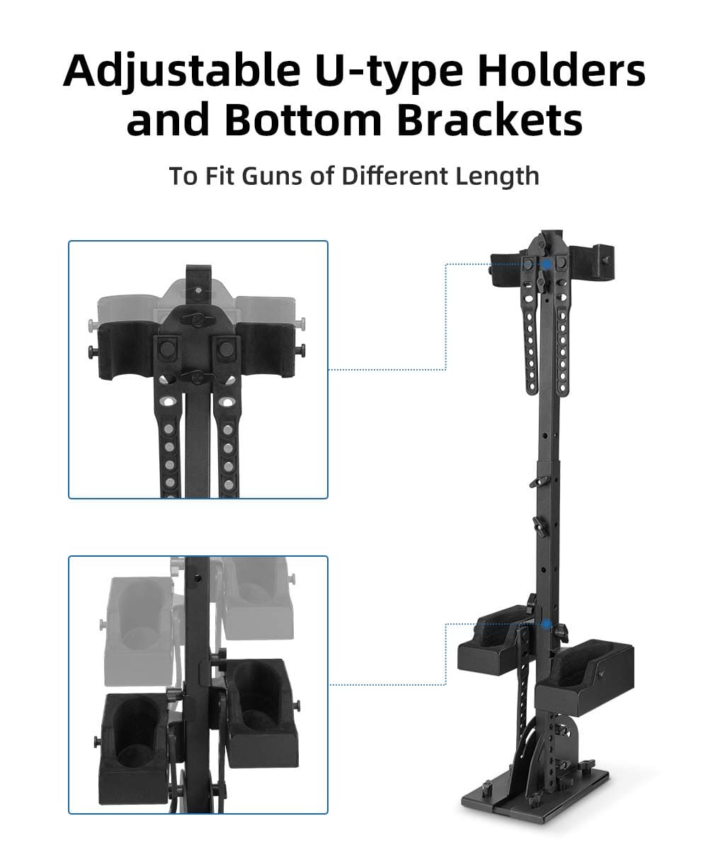 UTV Shotgun Holder, Floor Vertical Mount Holder - Kemimoto