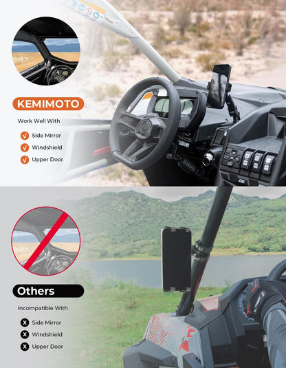 360Â° Adjustable CNC Phone Mount for Can-Am Maverick X3/MAX - Kemimoto
