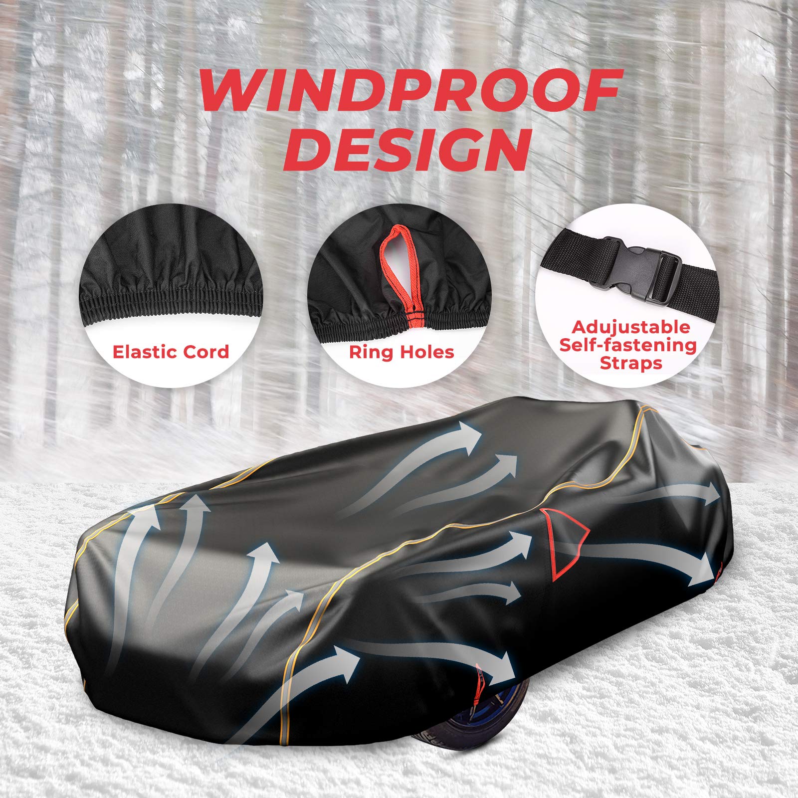Full Cover with Reflective Strips Fit Polaris Slingshot S/R/SL/SLR/GT - Kemimoto