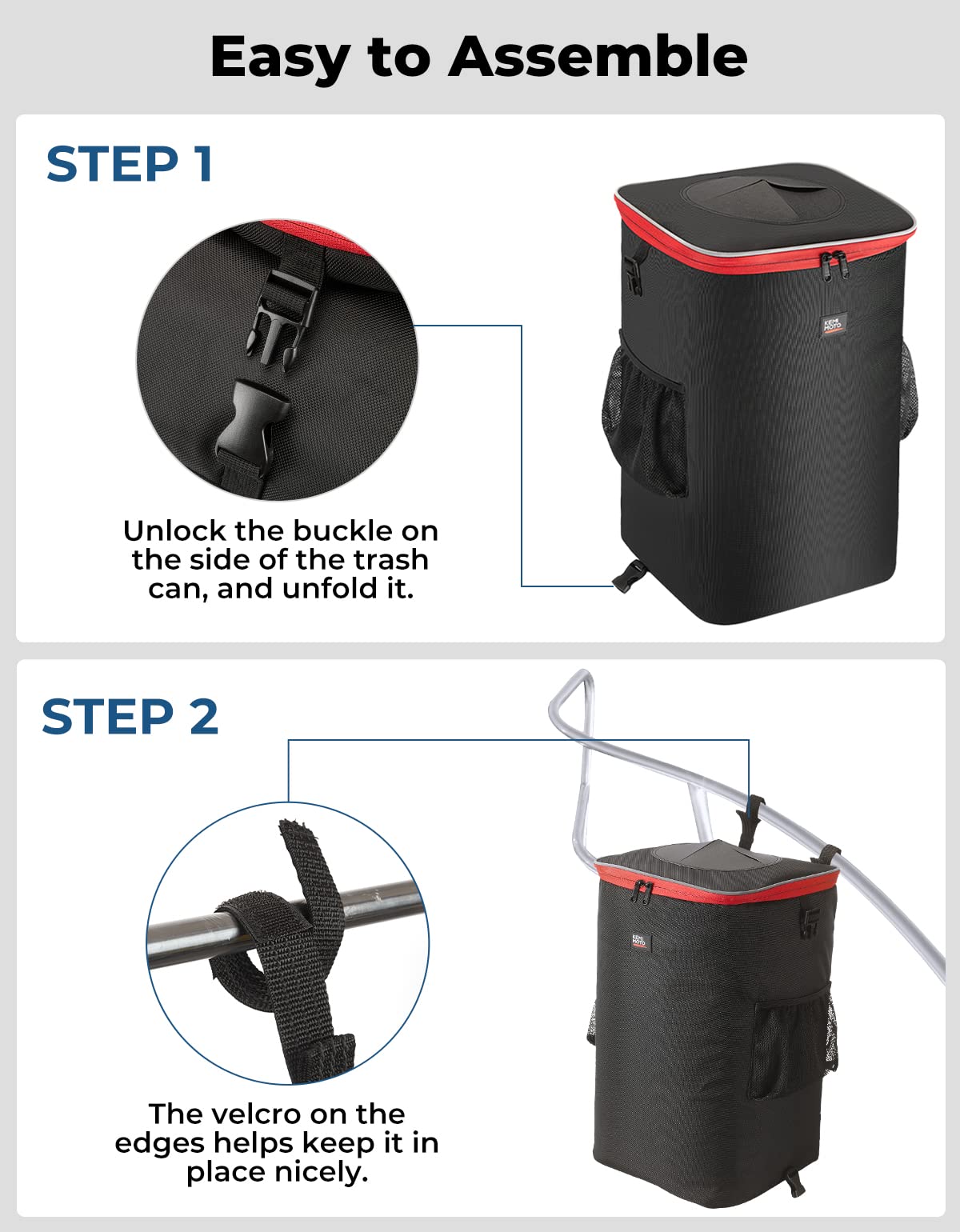 Portable Trash Can, Reusable Trash Bag For Boat - Kemimoto