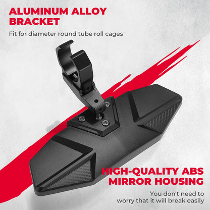 UTV Rear View Mirror Fit for 1.6"-2" Roll Bar Mount - Kemimoto