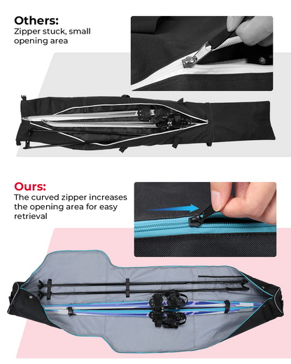 Ski Bag and Boot Bag Combo for Air Travel, Fit Skis Up to 200cm - Kemimoto