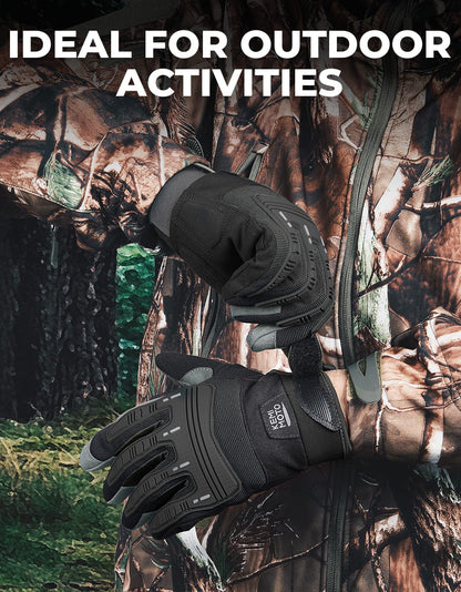Motorcycle Touchscreen Gloves with Rubber Guard - Kemimoto