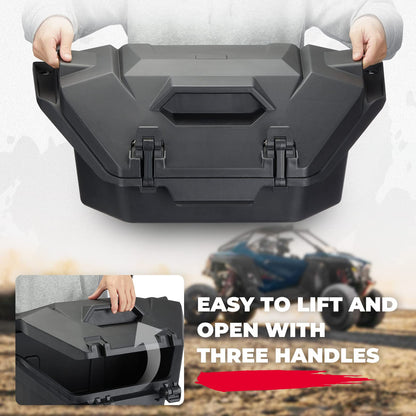 36L Rear Cargo Box with Two Lockable Latches Fit Polaris RZR PRO R - Kemimoto