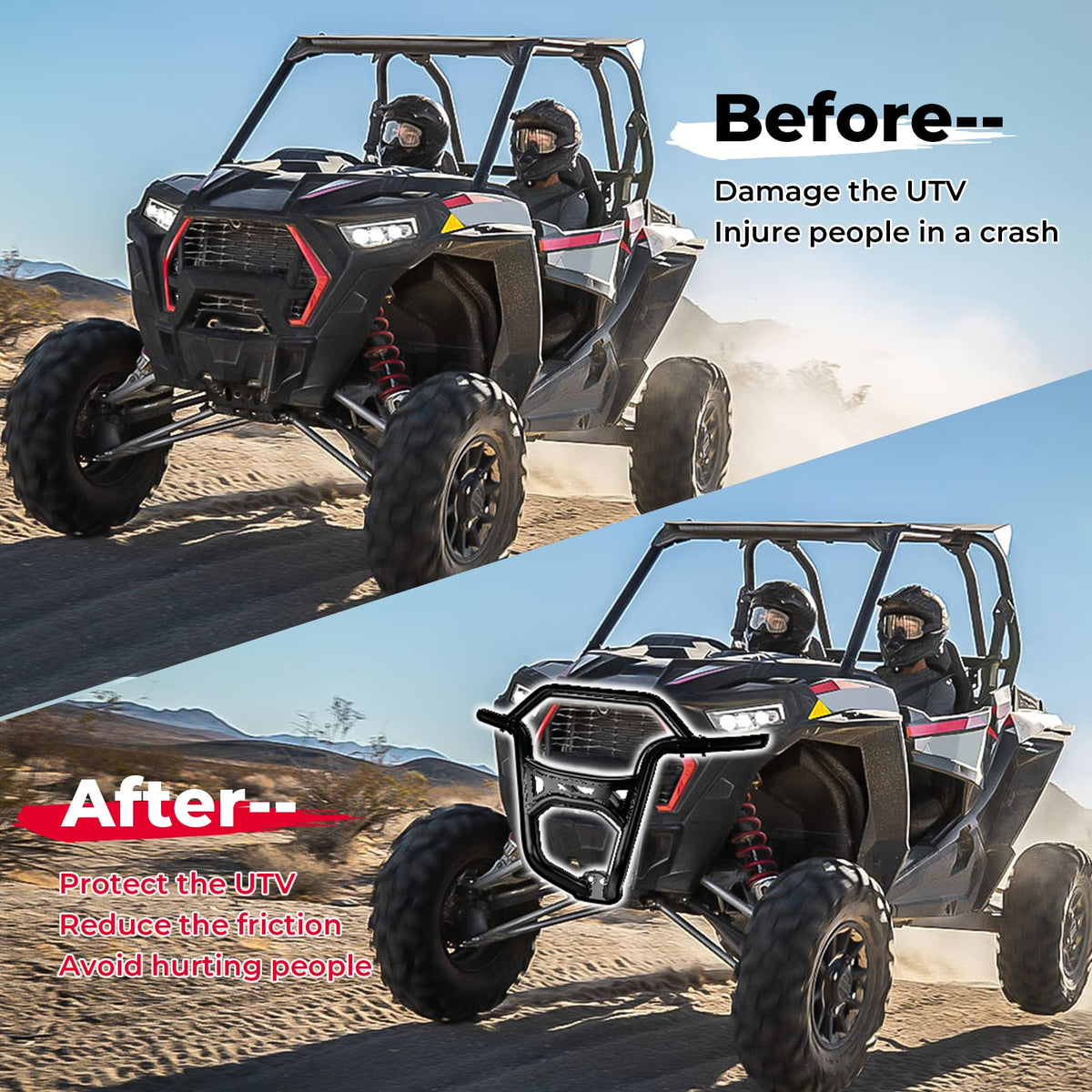 Front Bumper Fit Polaris RZR XP 1000 / Turbo (2019-2023) - Kemimoto