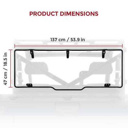Rear Rear Windshield Compatible with 2017-2023 Polaris Ranger - Kemimoto