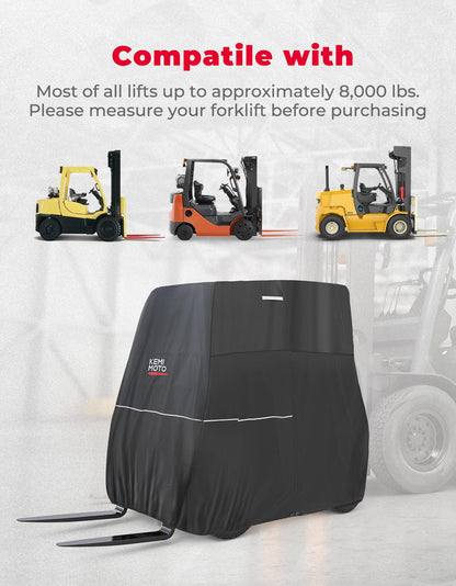 Forklift Storage Cover Side Zippered Hatch Heavy Duty 420D Oxford
