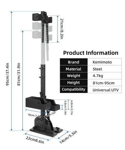 UTV Shotgun Holder, Floor Vertical Mount Holder - Kemimoto