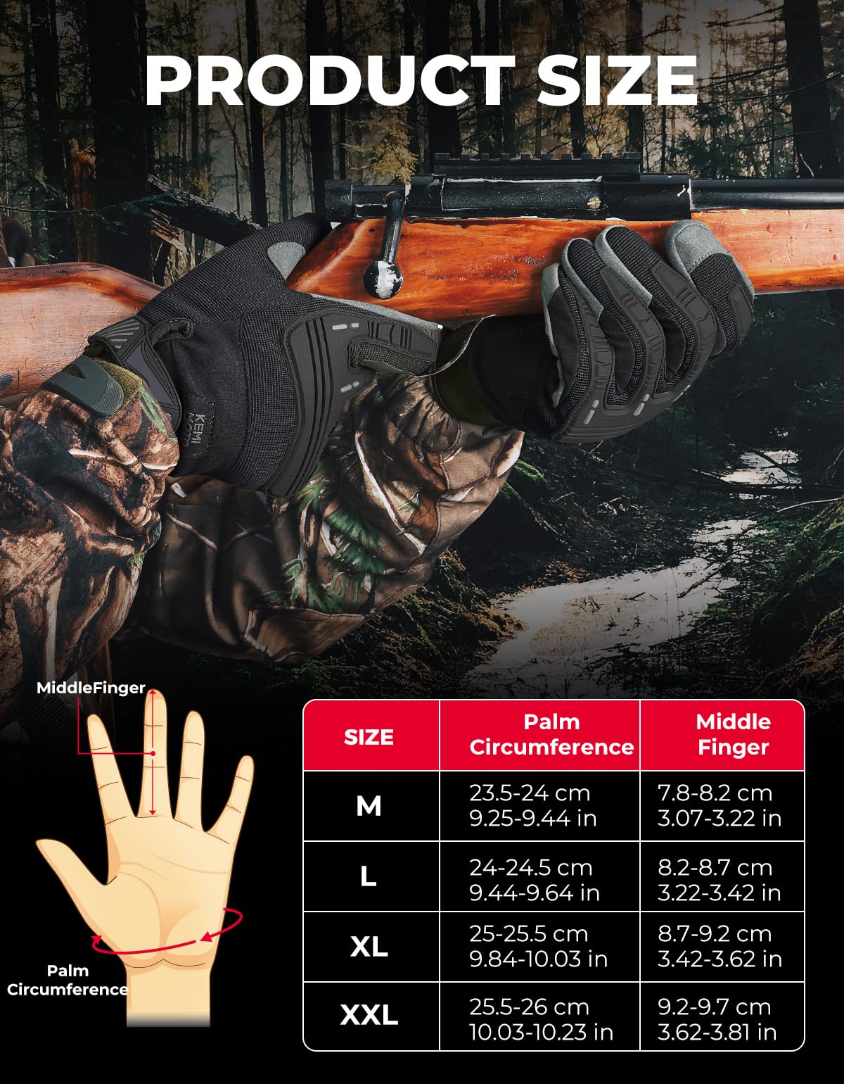 Motorcycle Touchscreen Gloves with Rubber Guard - Kemimoto