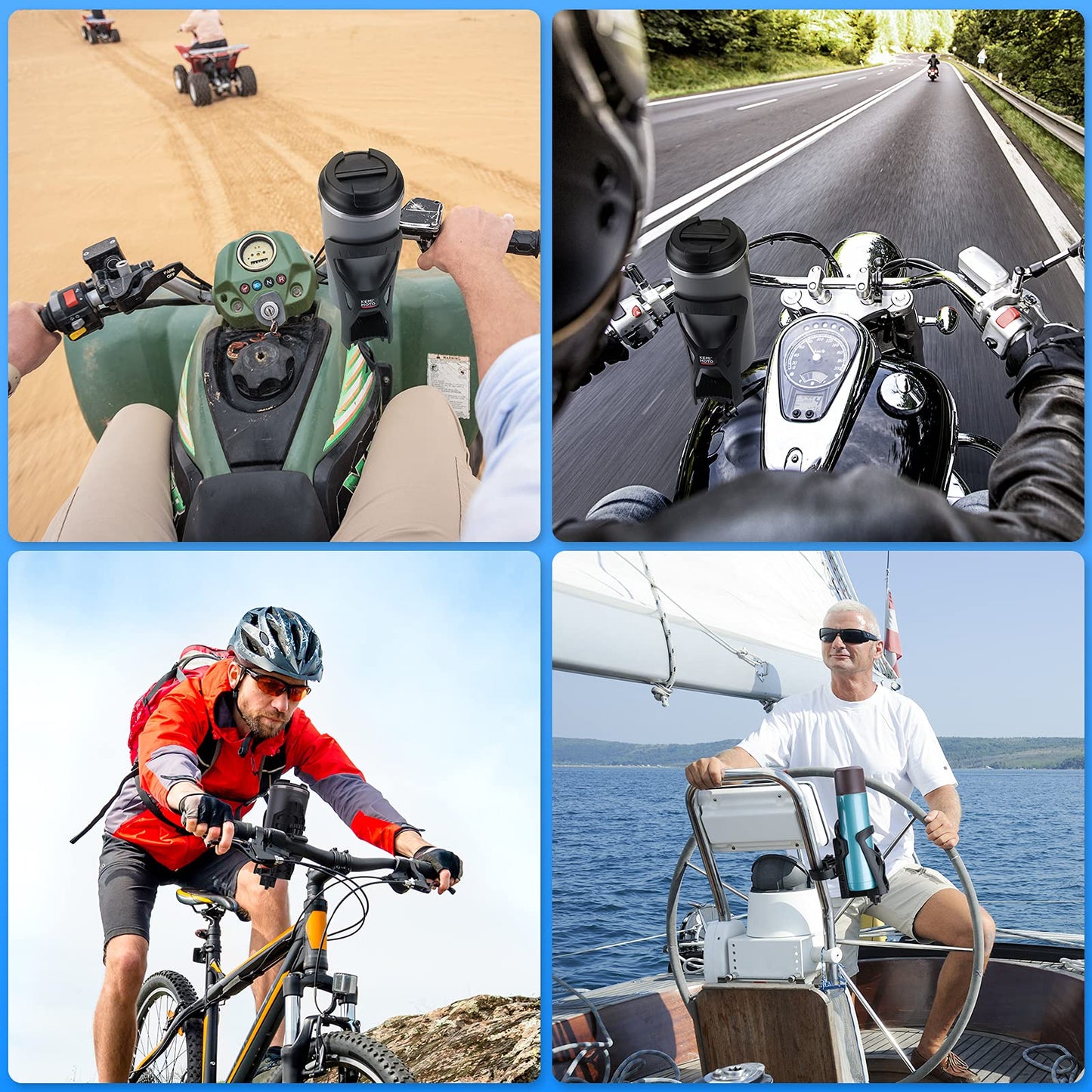 Upgraded Drink Holder Bike Water Bottle Holder Speaker Mount with 0.6â€?1.75â€?Metal Clamp - Kemimoto