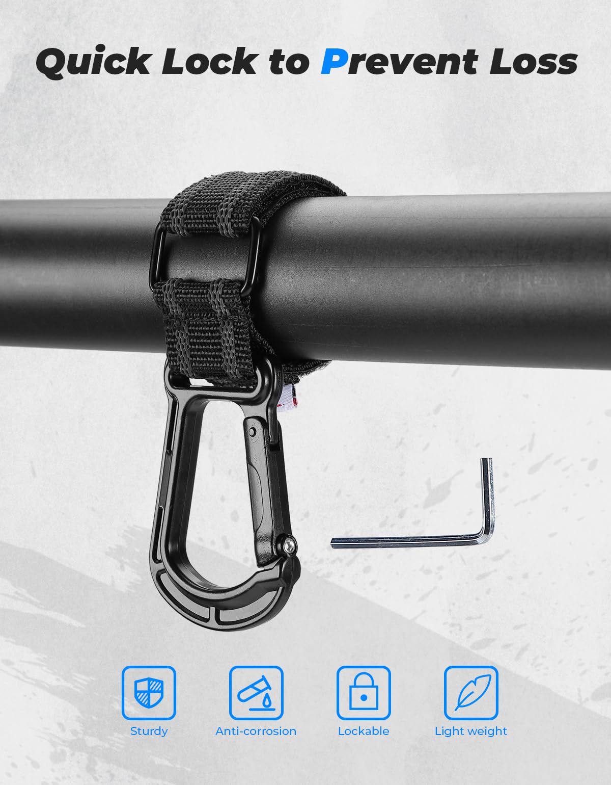 2 pcs UTV Helmet Hanger Hook fits 1.5" -2.0" Roll Bar for Polaris RZR, Can Am - Kemimoto