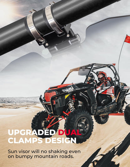 UTV Sun Visor Mirror for 1.5â€?2â€?Roll Bars - Kemimoto
