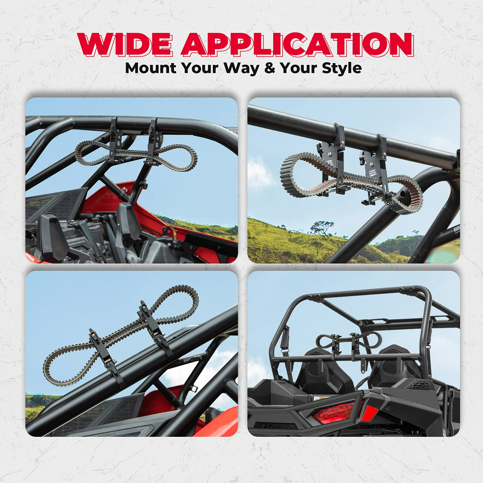 UTV Universal Drive Belt Mount Fit 1.5â€?2â€?Roll Bars - Kemimoto