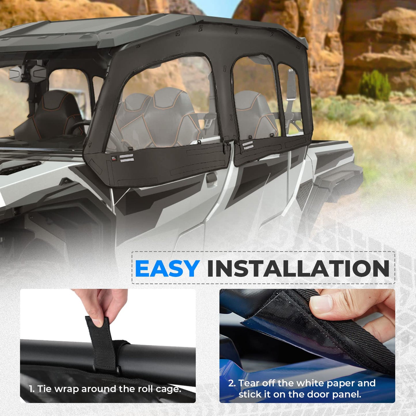 Soft Cab Enclosure & Rear Windshield for General XP 4 1000