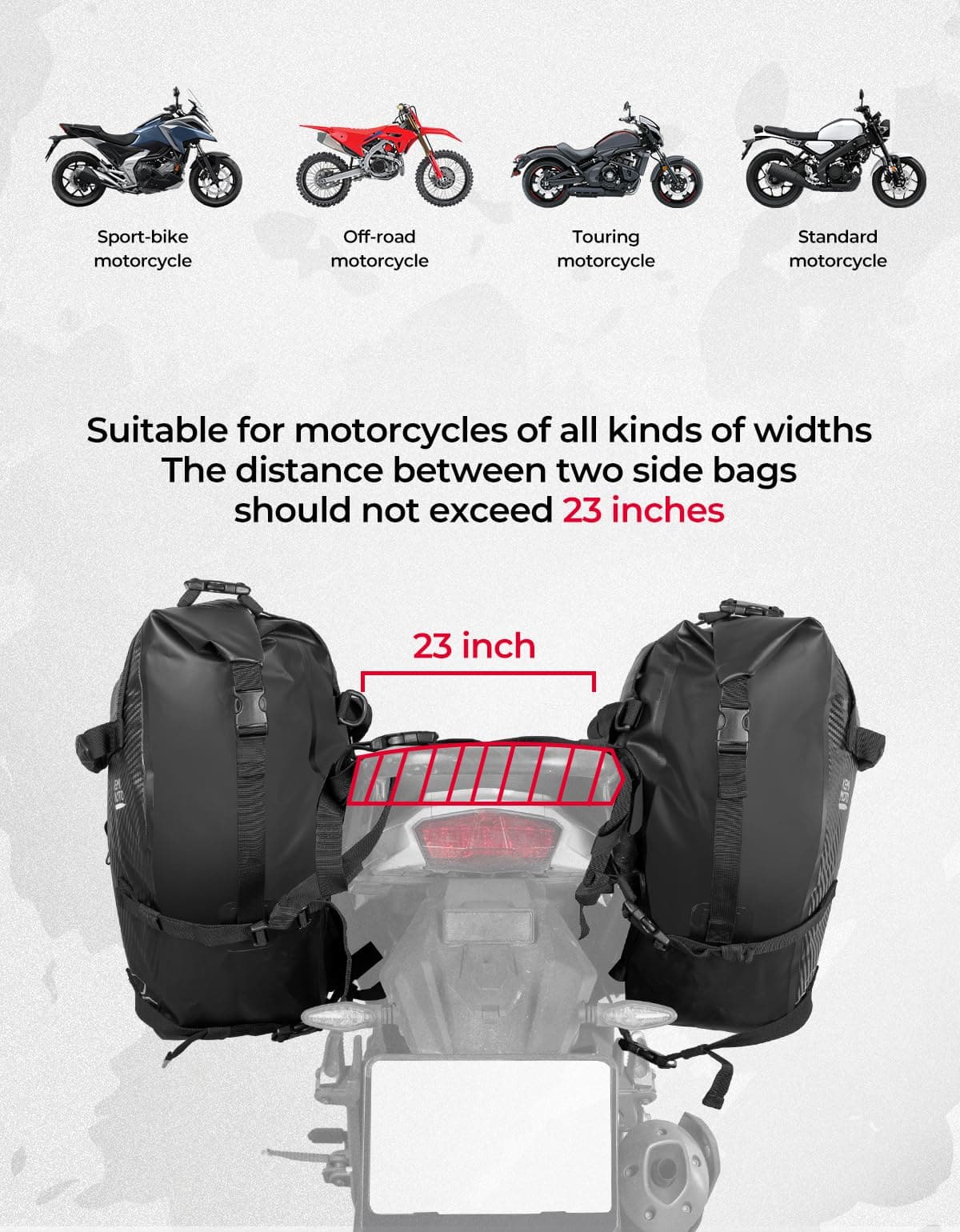 38L Universal Motorcycle Saddlebags for Sportster, Softail, Dyna - Kemimoto