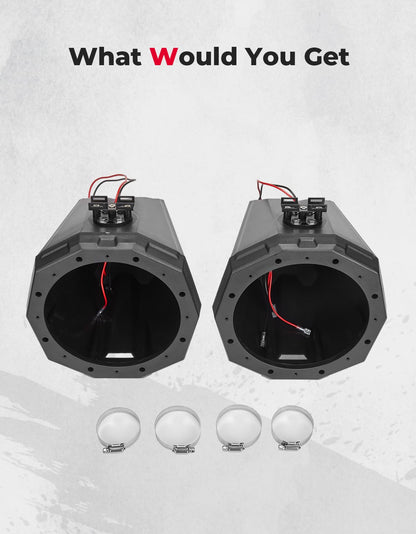 8-Inch Speaker Pod Enclosure for All 1.5" to 2" Roll Bar - Kemimoto