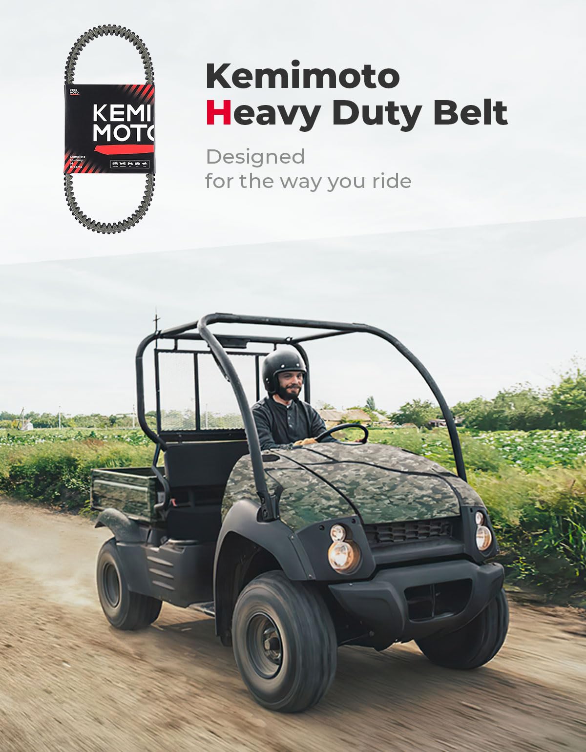 UTV Drive Belt for Kawasaki KAF400 Mule 600 610 / Mule SX - Kemimoto