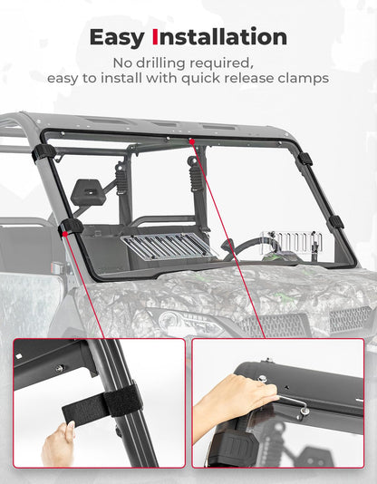 Airflow Sliding Vented Front Windshield for CFMOTO UFORCE 1000 - Kemimoto