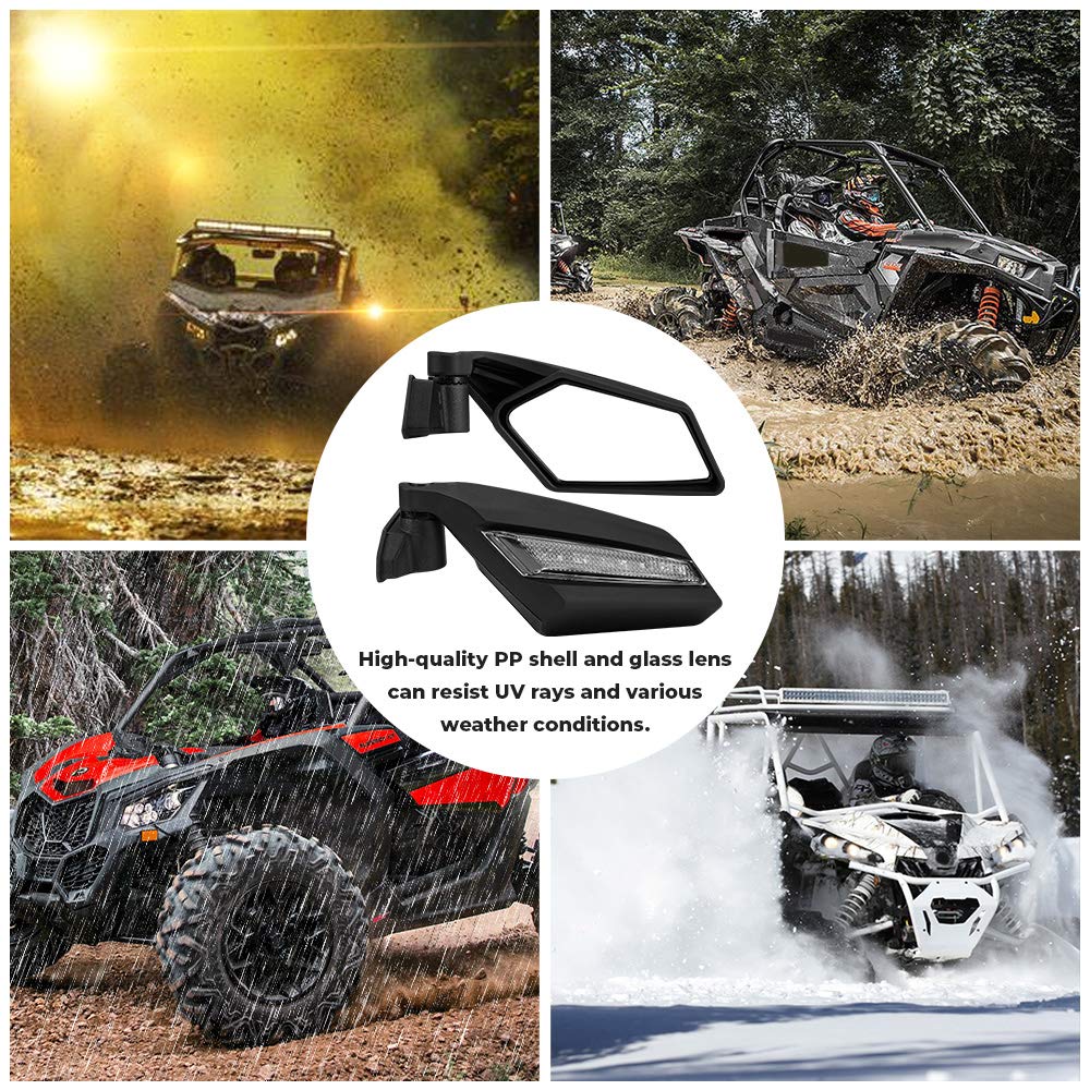 Side Mirrors with Turn Signal Light for Can-Am Maverick X3