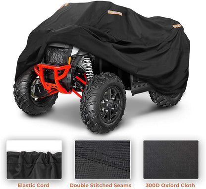 300D OXFORD Fabric 4 Reflective Strip Black ATV Cover L17997 - Kemimoto