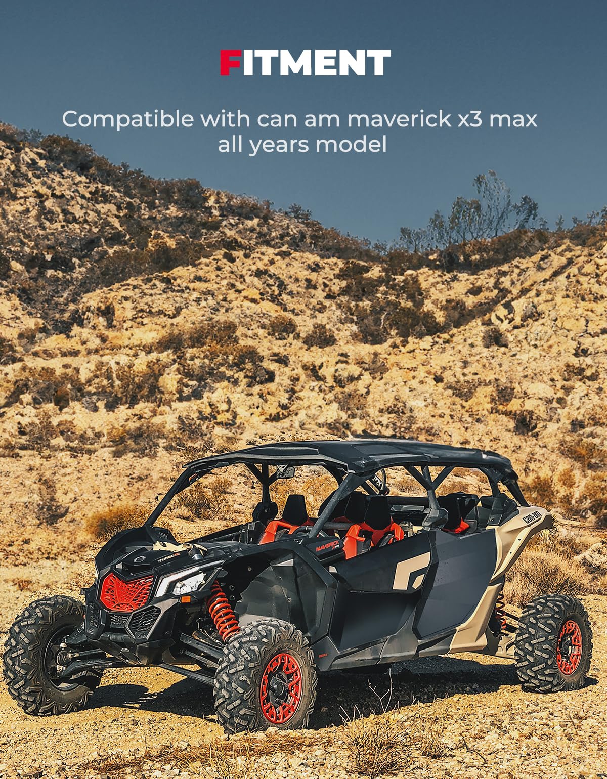 Rear Aluminum Half Doors For Can-Am Maverick X3 MAX - Kemimoto