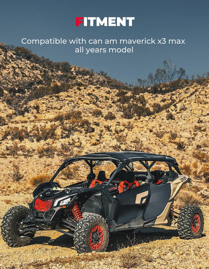 Rear Aluminum Half Doors For Can-Am Maverick X3 MAX - Kemimoto