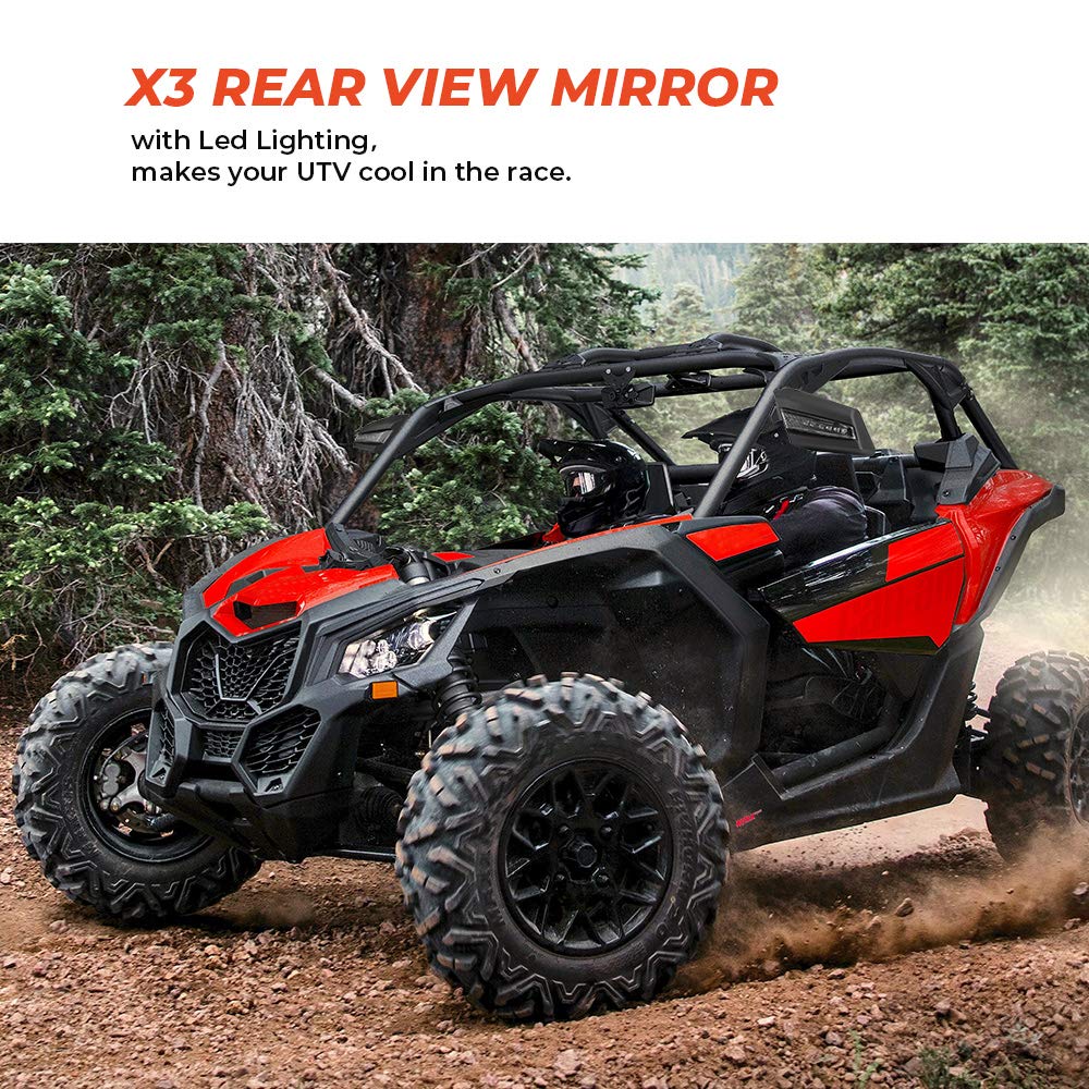 Side Mirrors with Turn Signal Light for Can-Am Maverick X3