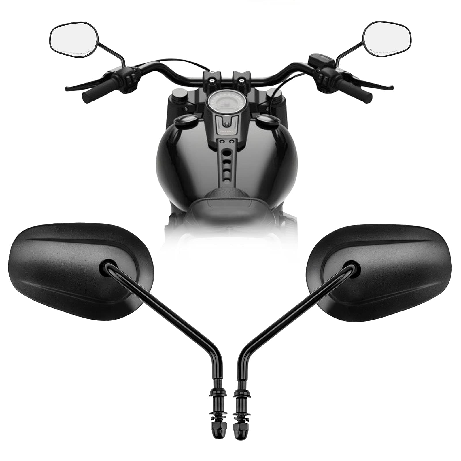 Harley Motorcycle Side Rearview Mirrors - Kemimoto