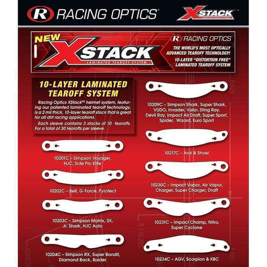 XStack Tear Offs for Simpson Matrix SX Jr. Shark HJC Auto OMP - 10203C
