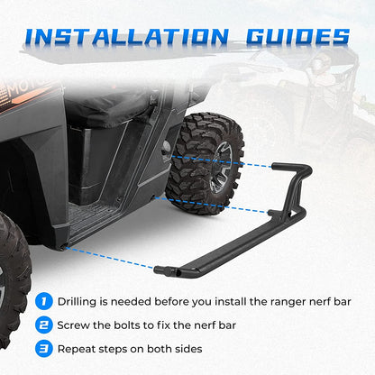 Ranger Nerf Bars Rock Sliders For 2018+ Ranger XP 1000 - Kemimoto