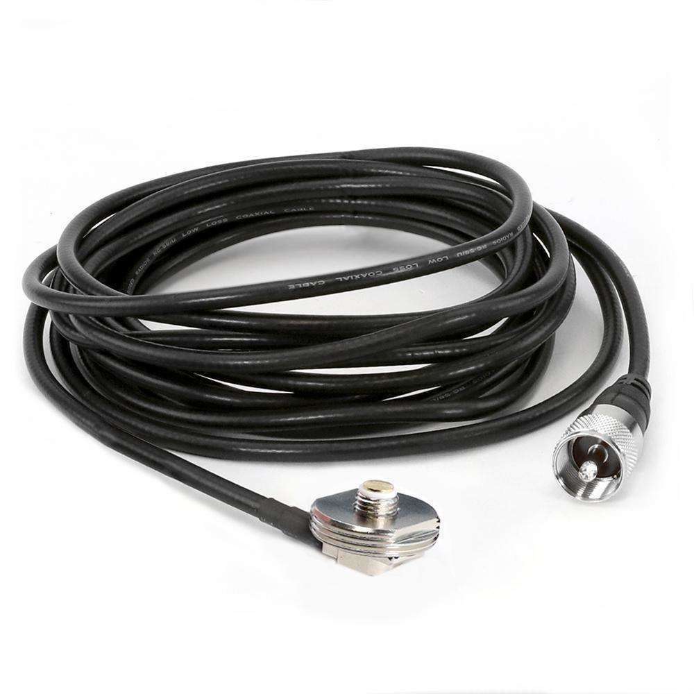 Antenna Coax Cable with 3/8 NMO Mount - 15 Feet