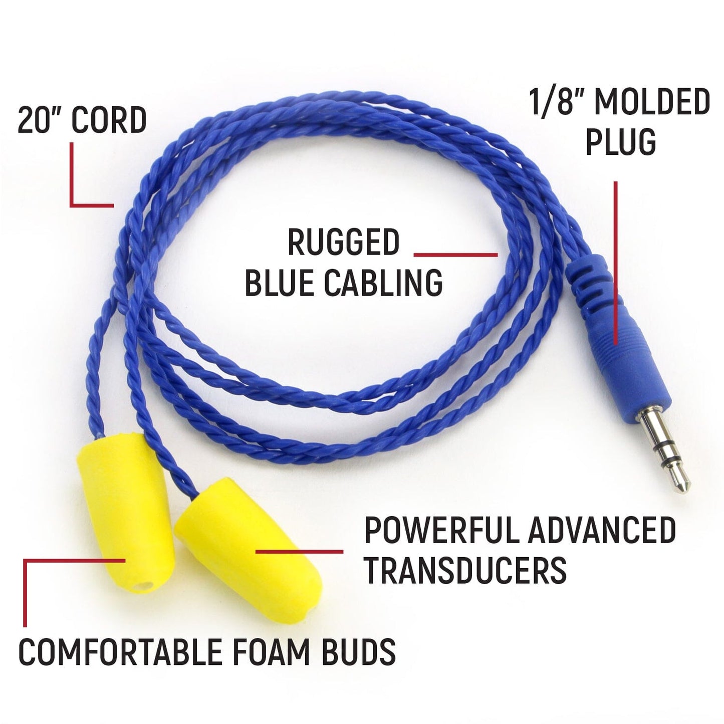 AlphaBud Foam Earbud Speakers - Mono and Stereo - Mono