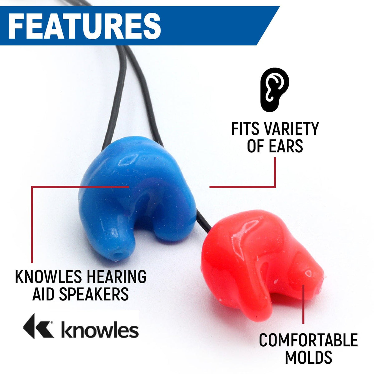 Challenger Semi-Custom Molded Ear Bud Speakers with 1/8  Plug - Stereo